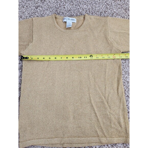 JH COLLECTIBLES PETITES VINTAGE Gold Sparkle Thread Party Top Size PS Holiday - Picture 5 of 6